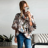 Chemise à imprimé floral pour femme