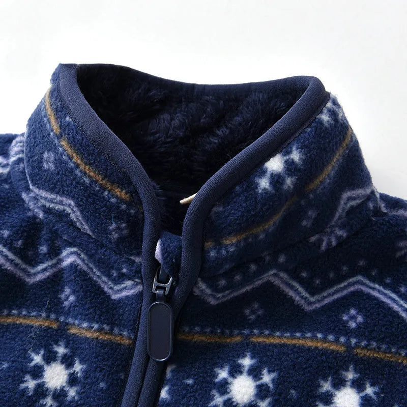 Veste polaire imprimée pour enfants avec dessin animé et velours