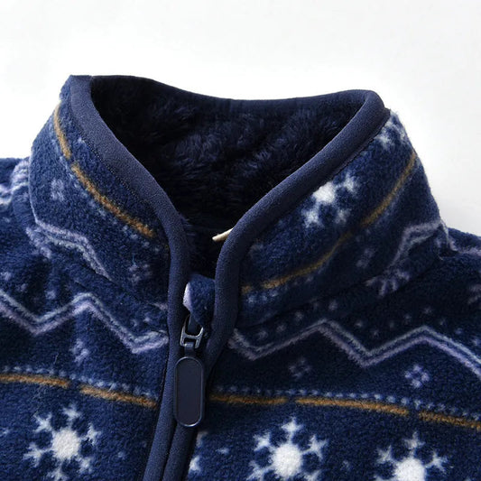 Veste polaire imprimée pour enfants avec dessin animé et velours