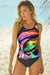 Printed Wide Strap Tankini Set - Enfance-Heureuse