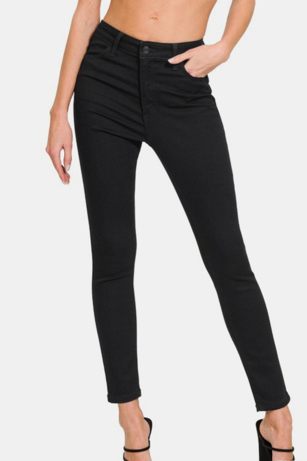 Zenana High Rise Skinny Jeans with Pockets - Enfance-Heureuse