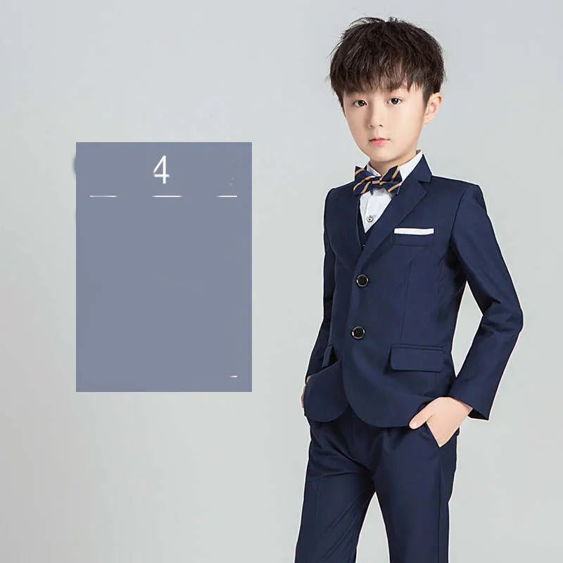 Children's Suit Boys Solid Color Flower Girl Dress Catwalk Performance Clothing - Enfance-Heureuse