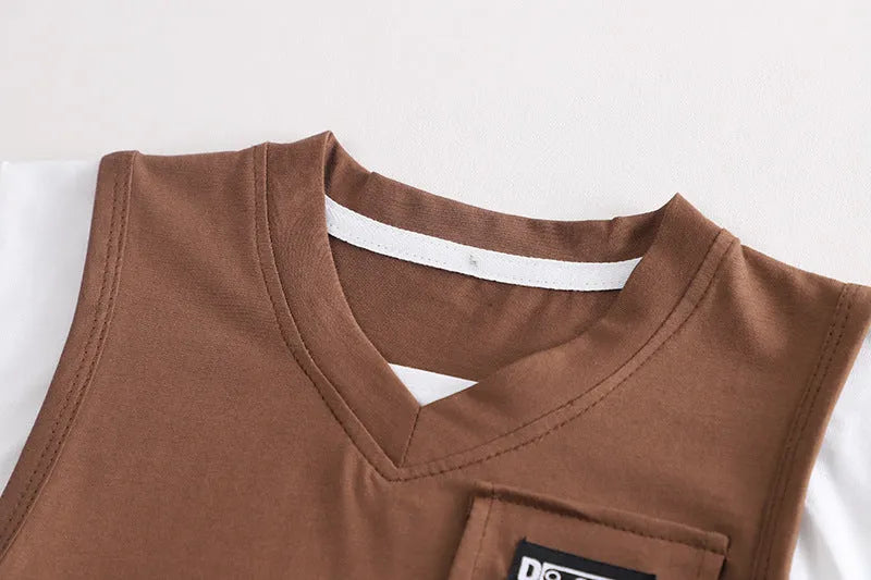 Costume d'été pour garçons Vêtements d'été à manches courtes