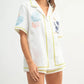MABLE Embroidered Button Down Shirt and Shorts Set - Enfance-Heureuse