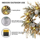 Christmas Wreath 20 Inch Christmas Door Decoration Garland With Warm Lights - Enfance-Heureuse