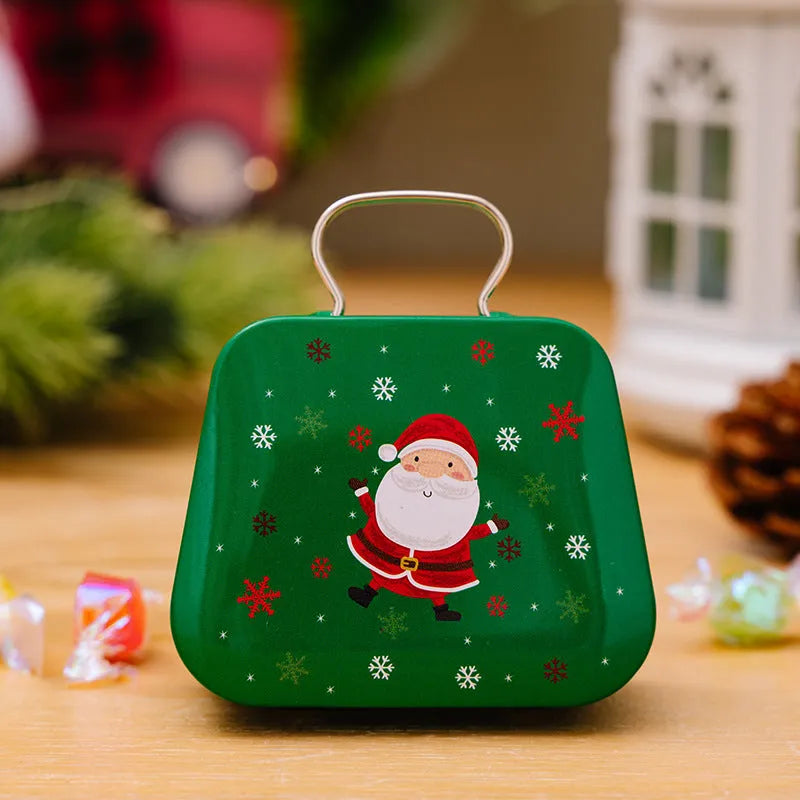 Christmas Decoration Supplies Tinplate Handbag Candy Box - Enfance-Heureuse