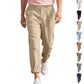 American Linen Men's Casual Pants Summer Loose Straight - Enfance-Heureuse