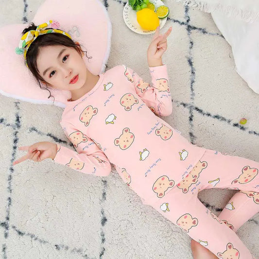 Fashion Children's Cartoon Print Thermal Underwear Set - Enfance-Heureuse