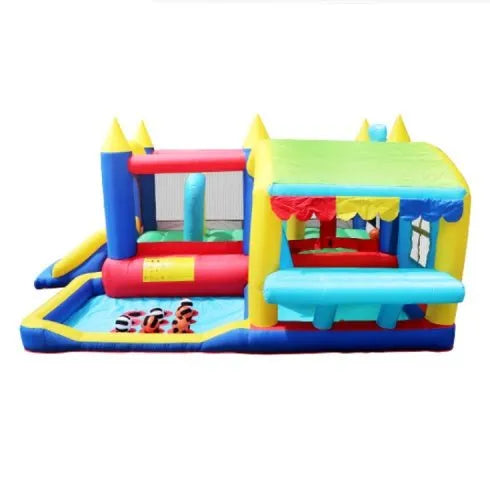 Maison gonflable 7 en 1, maison gonflable avec piscine à balles pour enfants, fête intérieure et extérieure, divertissement en famille, obstacles, château gonflable pour tout-petits avec piscine à balles pour cadeaux de fête d'anniversaire