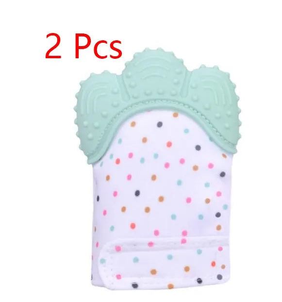 Bébé de dentition bébé anti-morsure silicone molaire gants enfants de jouets sonores - Enfance-Heureuse