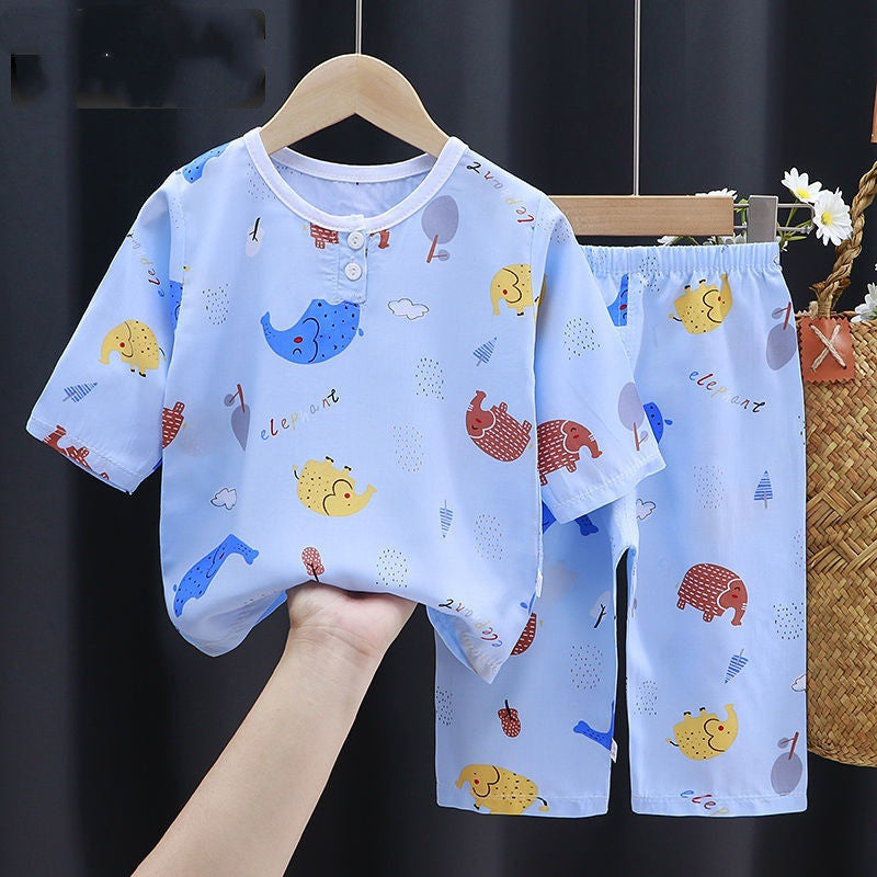 Summer Clothes Cotton Silk Air-conditioning Clothes Baby Clothes - Enfance-Heureuse