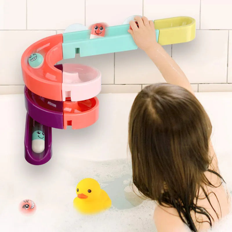 Enfants Jouets Pour le Bain Mur Ventouse Marbre Course Courent Piste Salle De Bains Baignoire Bébé Jouer Jeux D'eau Jouet Kit pour Enfants - Enfance-Heureuse