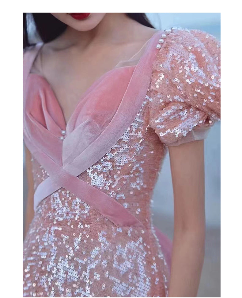 Pink Evening Dress For High End Luxury Women - Enfance-Heureuse