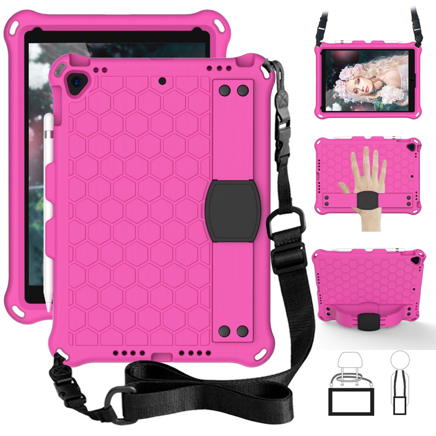 Compatible with Apple, New iPad 10.2 Honeycomb EVA Cover - Enfance-Heureuse