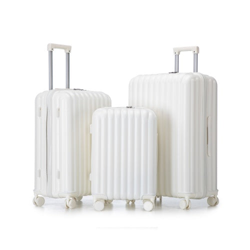 ABS Spinner Wheel Luggage Carry On Suitcase With Cup Holder USB Port Phone Holder 20 24 28 - Enfance-Heureuse