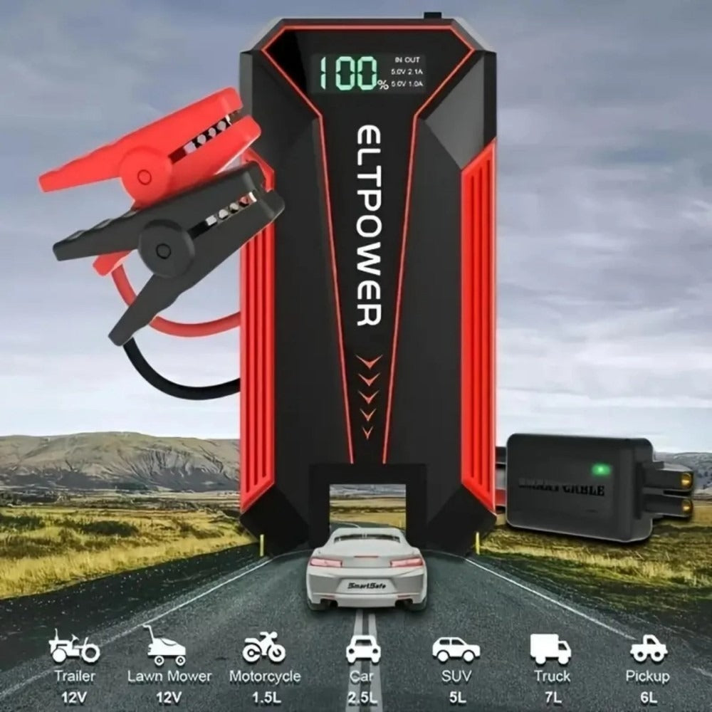 20000 MAh Car Jump Starter Power Supply With Dual USB Fast Charging And Red LED Light. - Enfance-Heureuse