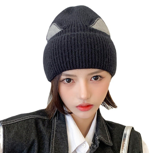 Cat Ears Woolen Knitted Hat Women's Spring And Autumn Winter Korean Style