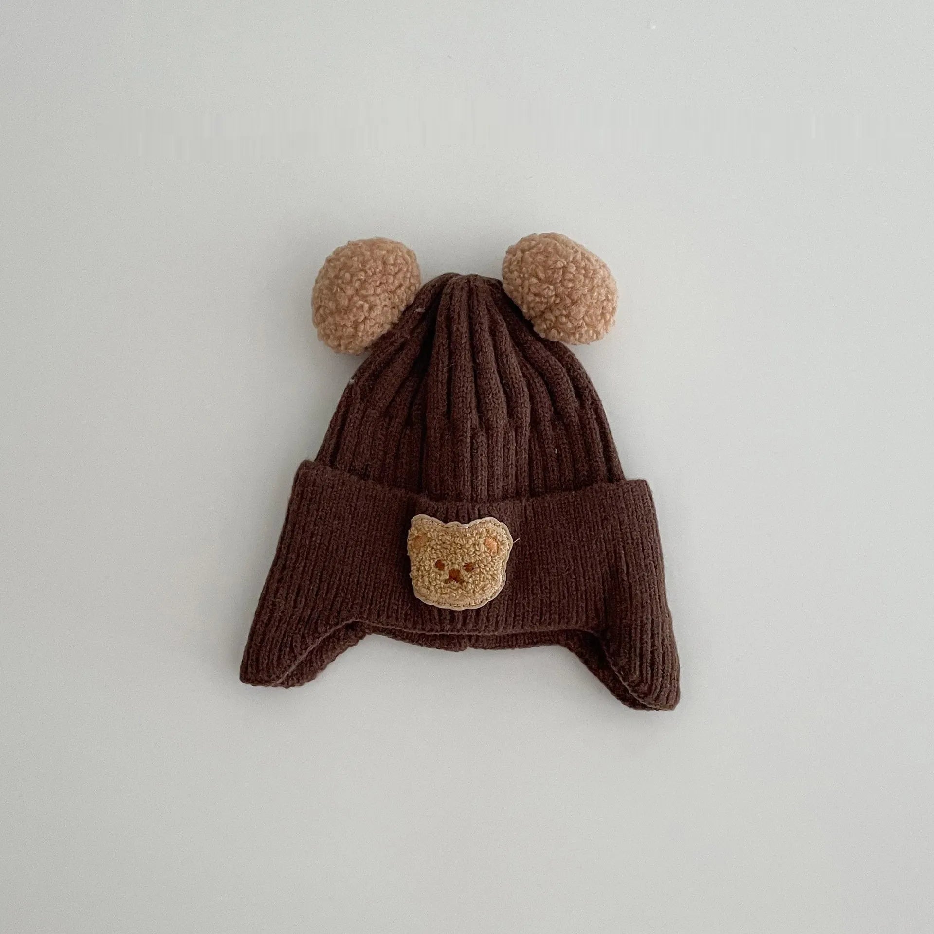 Baby Wool Cute Bear Earmuffs Hat - Enfance-Heureuse