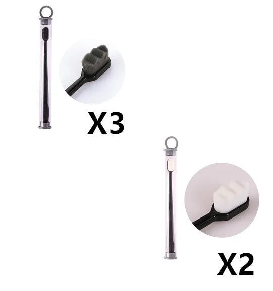 Brosse à dents ultra-fine à poils super doux, brosse de nettoyage en profondeur portable pour outils de soins bucco-dentaires, soins des dents, nettoyage buccal, voyage