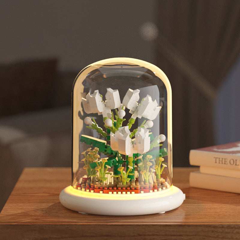 Building Block Flower Eternal Rose Small Particle Building Block Assembly Toy Gift Desktop Decoration - Enfance-Heureuse