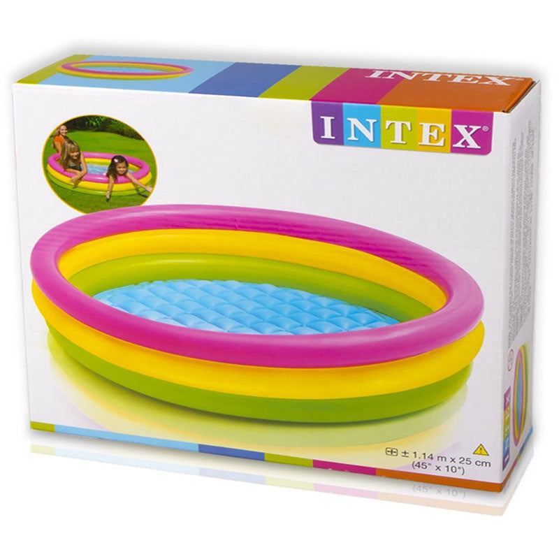 Fluorescent three-ring inflatable pool ball pool - Enfance-Heureuse