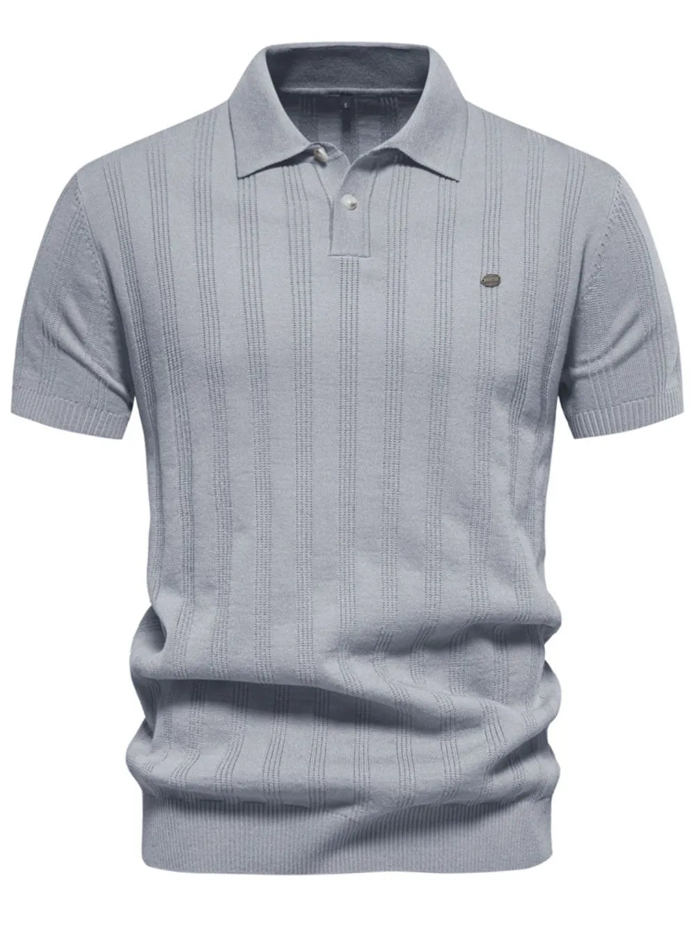 Men's Collared Neck Short Sleeve Knit Polo - Enfance-Heureuse