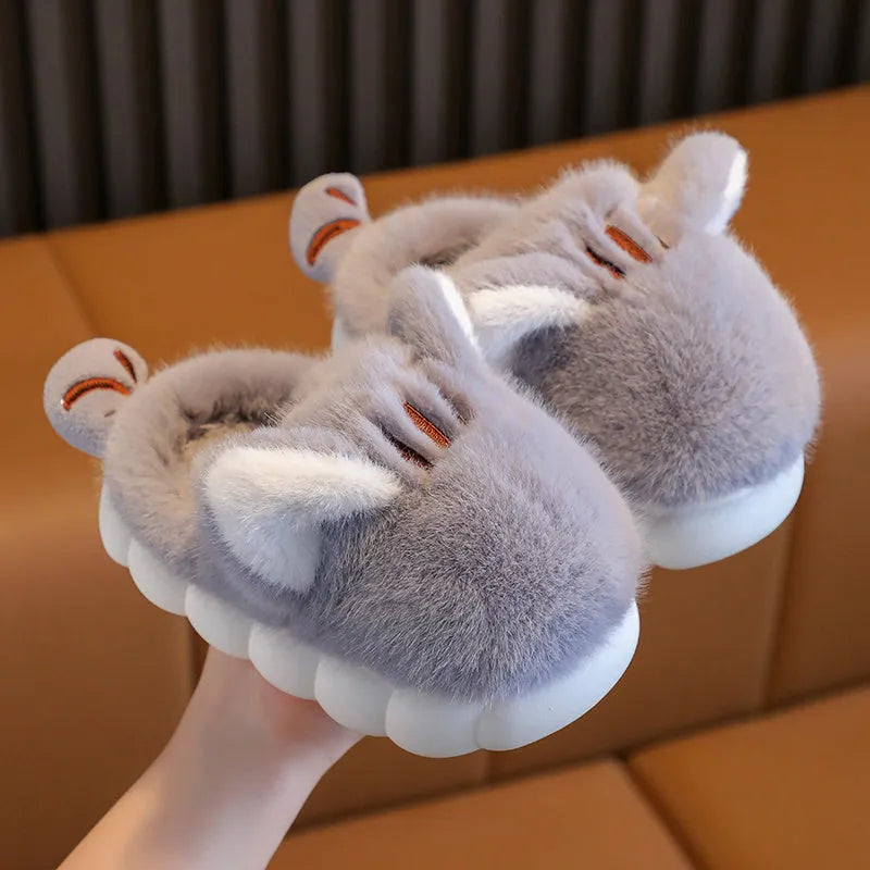 Children's Cotton Slippers, Cute Kitten, Warm And Cold Resistant, Thick Soft Sole - Enfance-Heureuse
