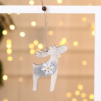 Christmas Tree Wooden Plush Decoration Pendant - Enfance-Heureuse