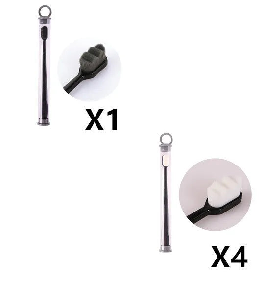 Brosse à dents ultra-fine à poils super doux, brosse de nettoyage en profondeur portable pour outils de soins bucco-dentaires, soins des dents, nettoyage buccal, voyage