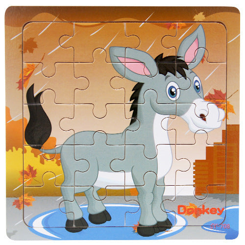 Children's poultry animal wooden puzzle - Enfance-Heureuse