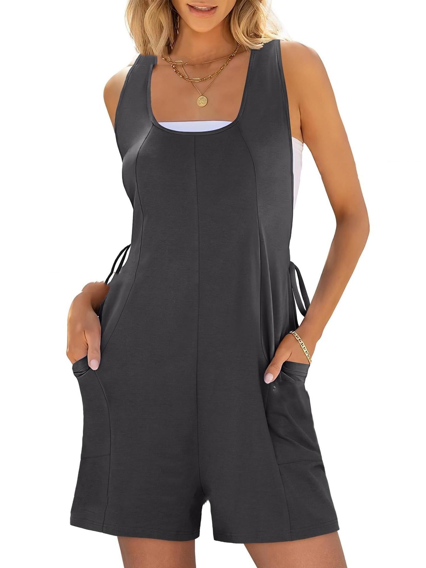 Comfortable Pocket Vest Jumpsuit Women - Enfance-Heureuse
