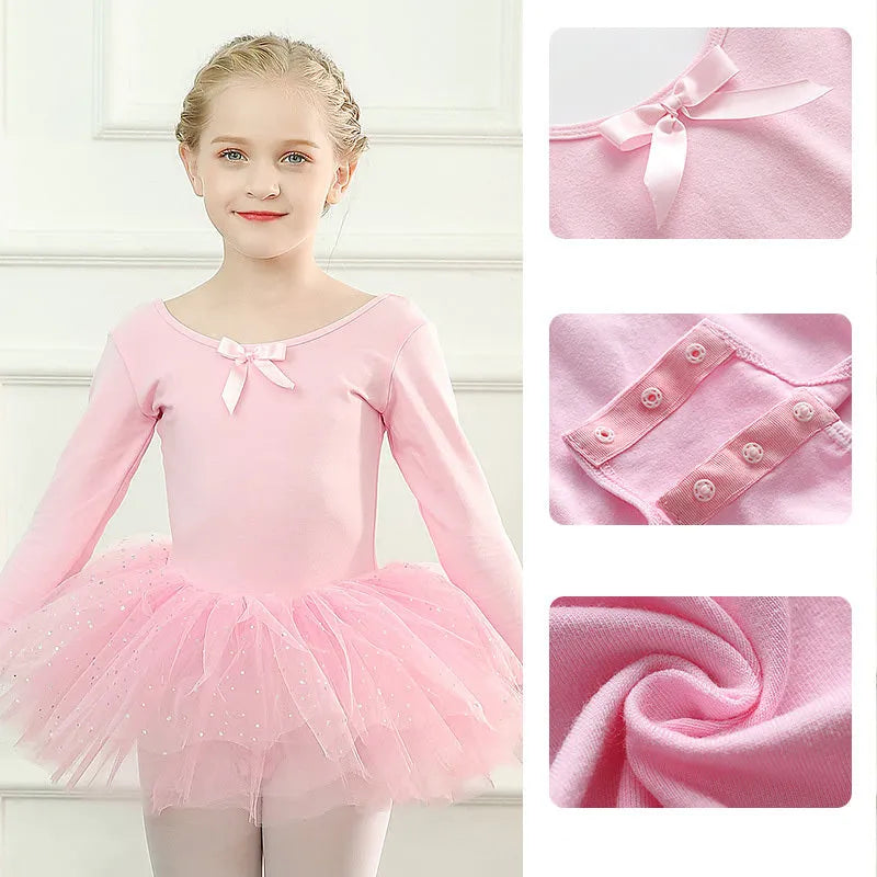 Children's Dance Clothes Summer Girls Tutu Dance Costumes - Enfance-Heureuse