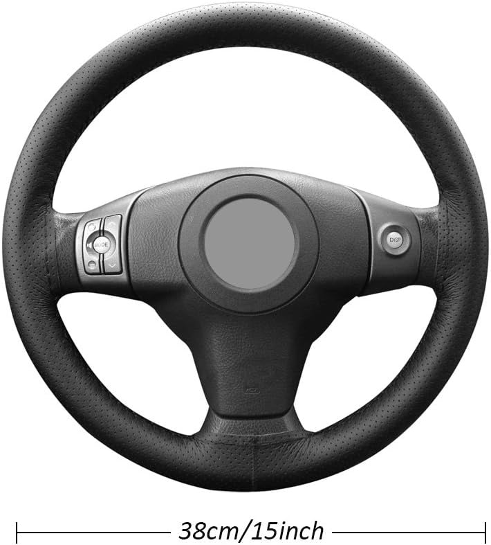 Genuine Leather DIY Car Steering Wheel Cover Anti-slip For Cm Black US - Enfance-Heureuse