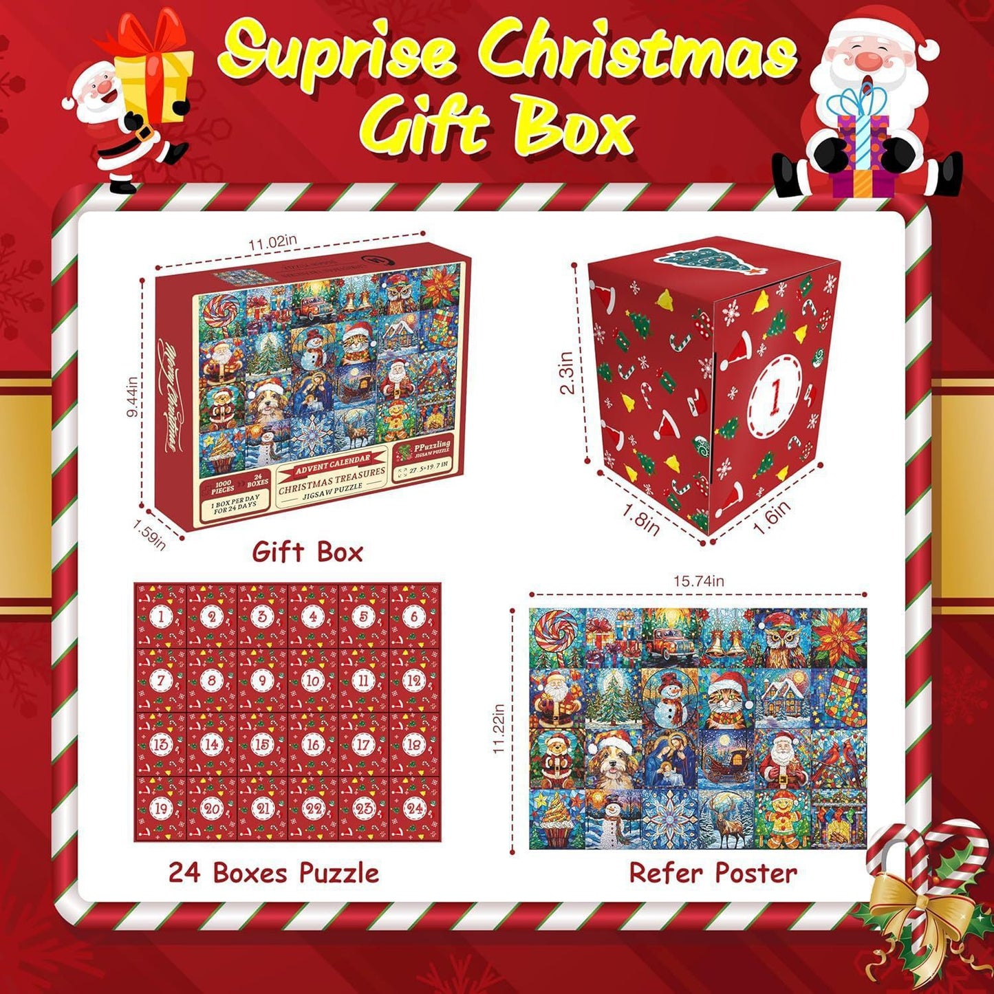 Christmas Puzzle Christmas Countdown Calendar - Enfance-Heureuse