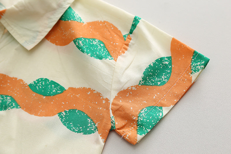 Beach Style Shirt Thin Holiday Shirt Casual Two-piece Suit - Enfance-Heureuse