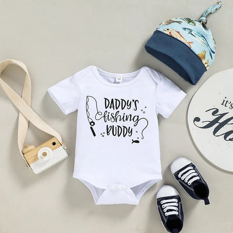 Boys Letter Print Short Sleeve Suit - Enfance-Heureuse