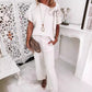 Ensemble pantalon décontracté d'été en pur coton pour femme