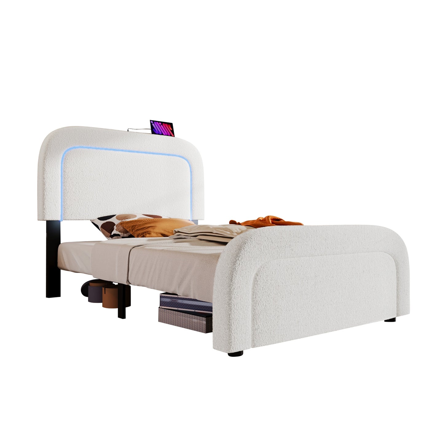 The Wooden Bed Frame Has A Mattress Size 90cmx200cm - Enfance-Heureuse