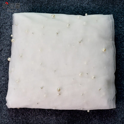 Luxury Heavy Industry Bridal Pearl Veil - Enfance-Heureuse