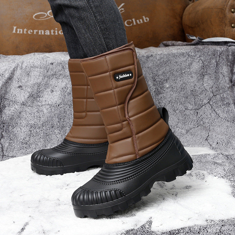 Snow Boots Outdoor Long Tube Fleece Lined Padded Warm Keeping - Enfance-Heureuse