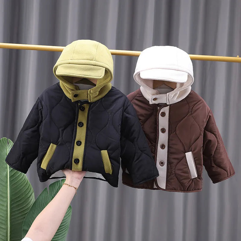 Winter Clothes Boy Hooded Cotton-padded Coat - Enfance-Heureuse