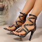 High Heel Sandals Women's Serpentine Cross Strap Plus Size High Heels - Enfance-Heureuse