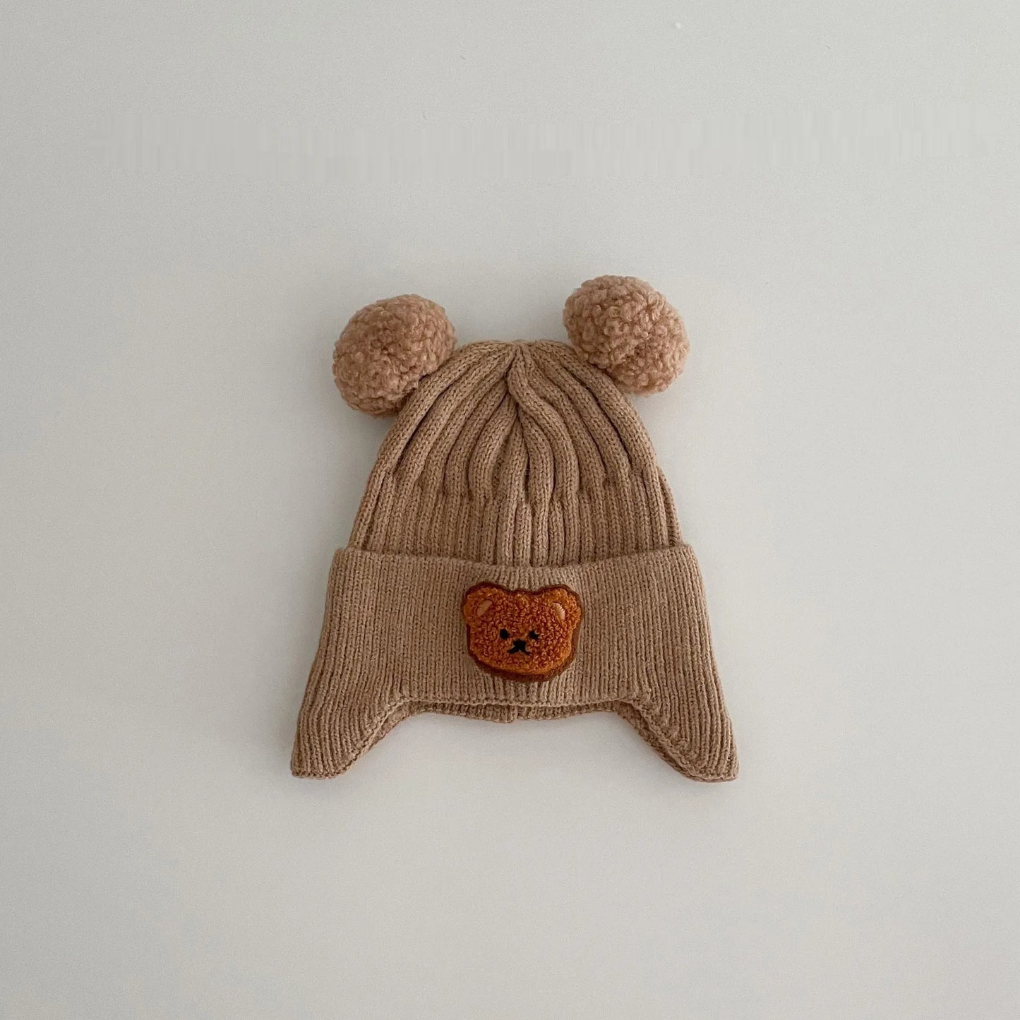 Baby Wool Cute Bear Earmuffs Hat - Enfance-Heureuse