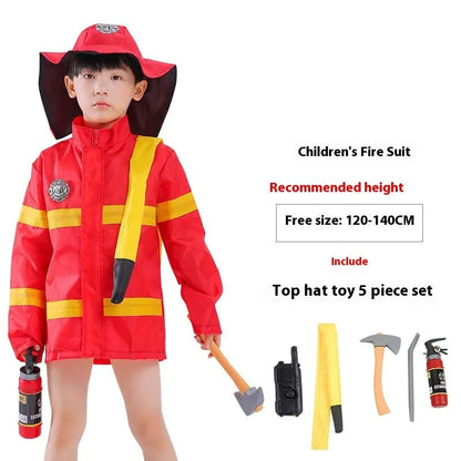 Children's Performance Wear Firefighter Worker Professional Role Play - Enfance-Heureuse