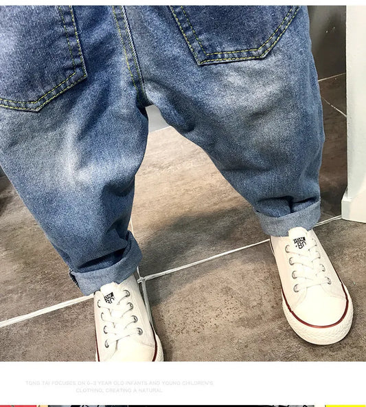 Nouveau pantalon pour enfants à couture creuse de style coréen lavé - Enfance-Heureuse