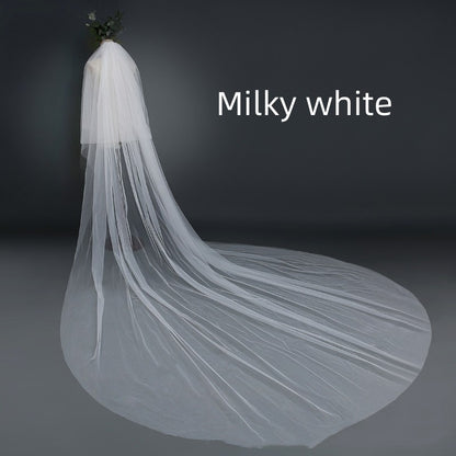 Bridal Wedding Veil Widened Tail - Enfance-Heureuse