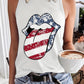 Ladies' Lip Print Fashionable Off Shoulder Casual Vest - Enfance-Heureuse