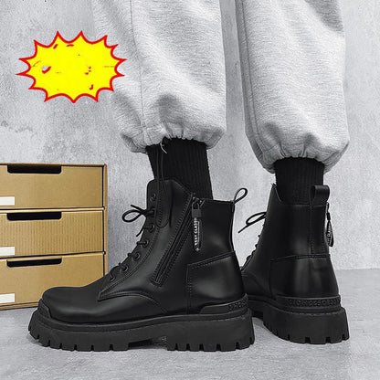 Hong Kong Style Low-top Leather Shoes Youth Casual Shoes Martin Boots - Enfance-Heureuse