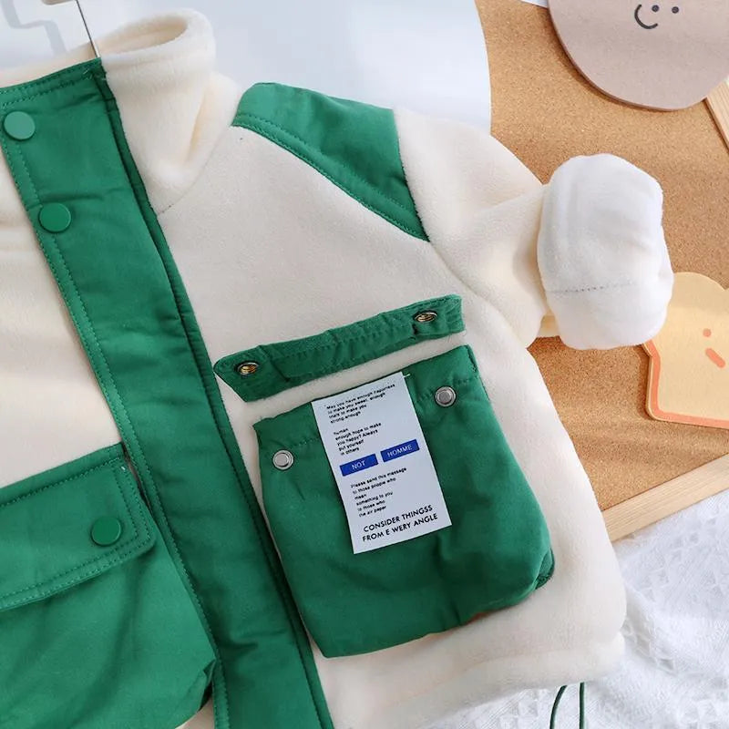 Children's Polar Fleece And Fleece Thickened Coat - Enfance-Heureuse