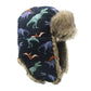 Boys Dinosaur Print Thick Warm Ear Protection Hat - Enfance-Heureuse